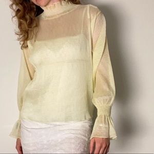 Oak + Fort delicate mesh turtleneck